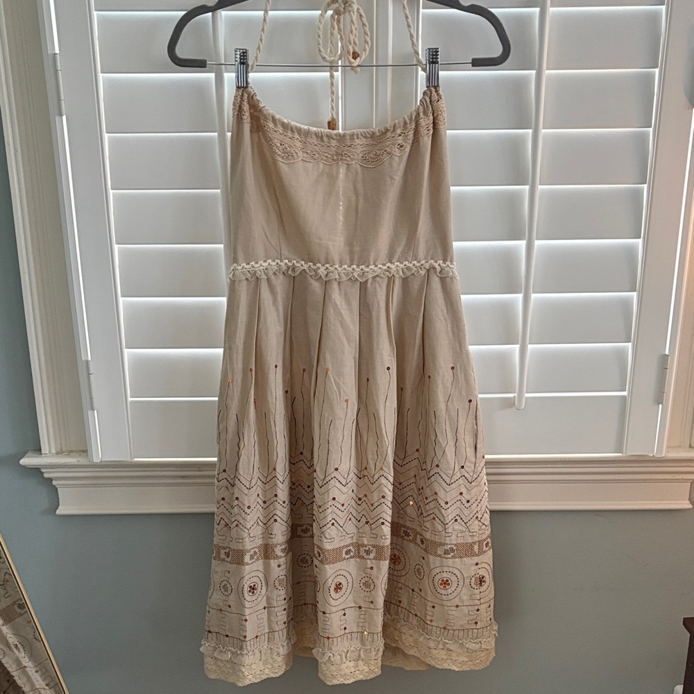 Cynthia Steffe Cream Dress with Embroidery